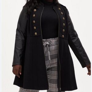 TORRID Plus Size Double Breasted Military Dress Coat - 3X - circa 2019